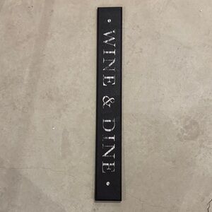 Black 'Wine & Dine' Wall Sign
